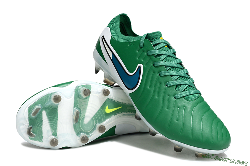 Men's Nike Tiempo Legend 10 Elite FG Football Boots - Green/Blue/White 3