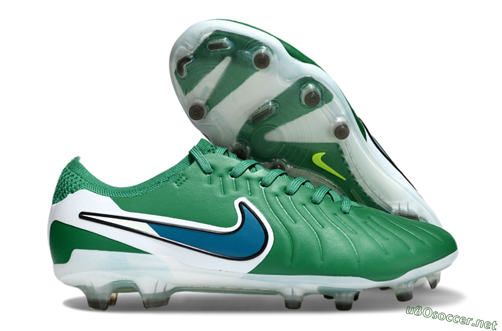 Men's Nike Tiempo Legend 10 Elite FG Football Boots - Green/Blue/White 2