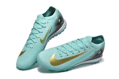 Men's Nike Air Zoom Mercurial Vapor 16 Elite TF Football Shoes - Jade/Gold/Black