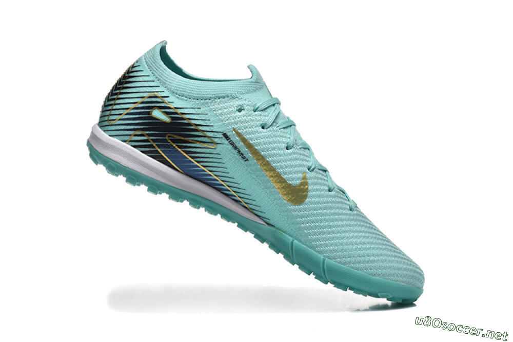 Men's Nike Air Zoom Mercurial Vapor 16 Elite TF Football Shoes - Jade/Gold/Black 7