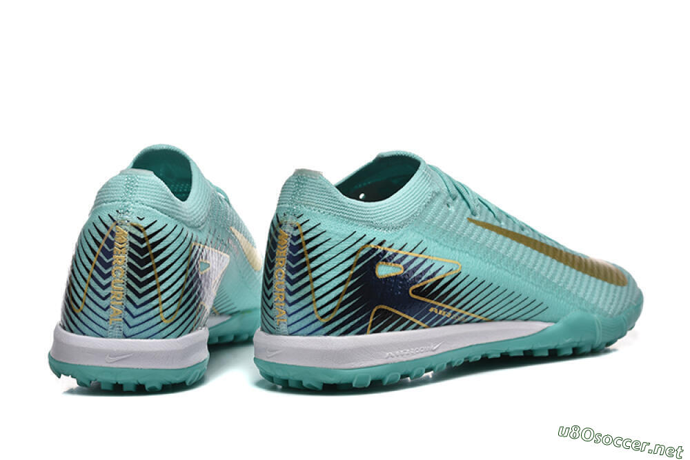 Men's Nike Air Zoom Mercurial Vapor 16 Elite TF Football Shoes - Jade/Gold/Black 9