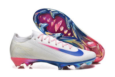 Men's Nike Air Zoom Mercurial Vapor 16 Elite FG Football Boots - White/Blue/Pink