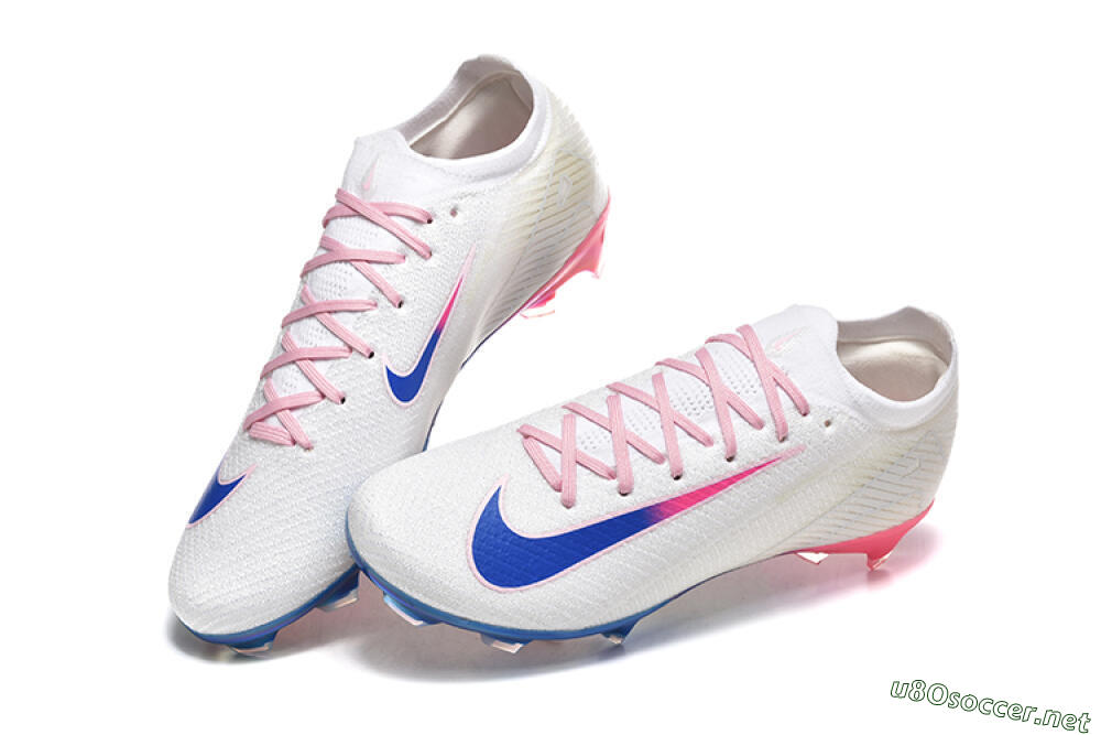 Men's Nike Air Zoom Mercurial Vapor 16 Elite FG Football Boots - White/Blue/Pink 6