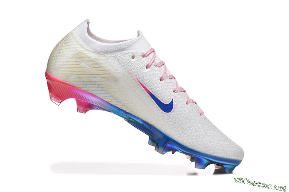 Men's Nike Air Zoom Mercurial Vapor 16 Elite FG Football Boots - White/Blue/Pink 7
