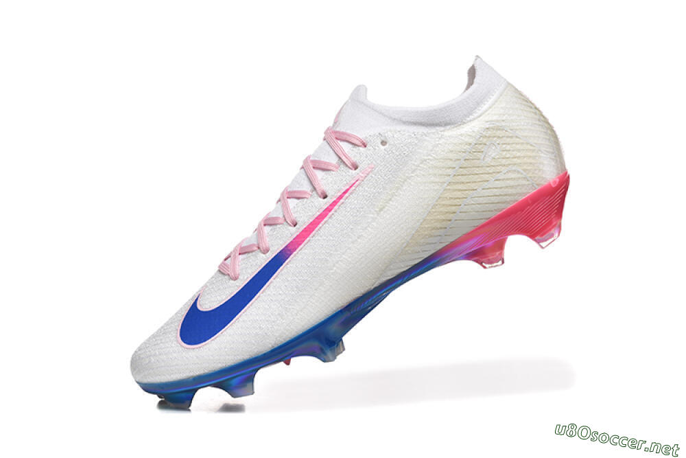 Men's Nike Air Zoom Mercurial Vapor 16 Elite FG Football Boots - White/Blue/Pink 8