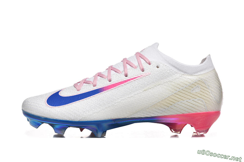 Men's Nike Air Zoom Mercurial Vapor 16 Elite FG Football Boots - White/Blue/Pink 0