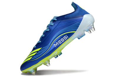 Men's Messi x Adidas F50 Elite SG Football Boots - Blue/Yellow/White
