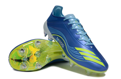 Men's Messi x Adidas F50 Elite SG Football Boots - Blue/Yellow/White
