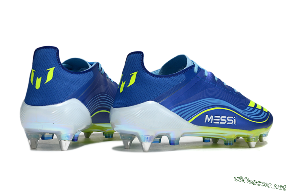 Men's Messi x Adidas F50 Elite SG Football Boots - Blue/Yellow/White 6