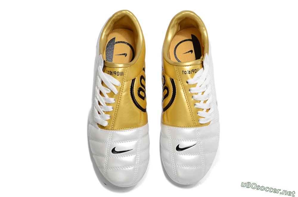 Unisex Nike Air Zoom Total 90 III FG Football Boots - White/Black/Gold 4