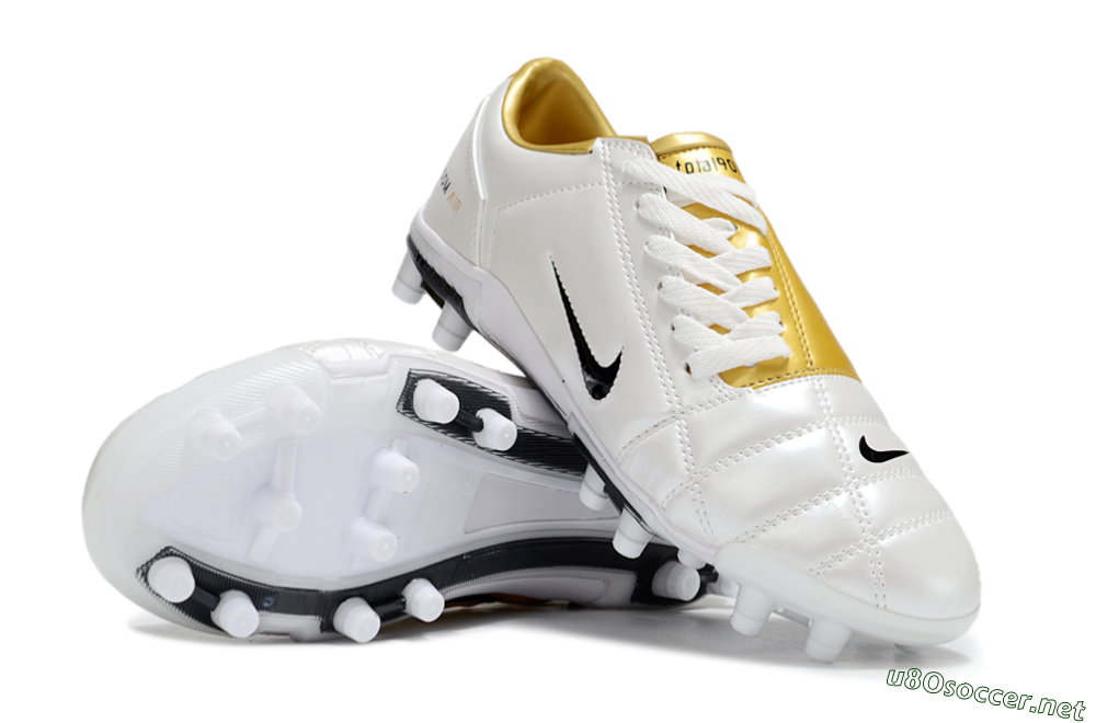 Unisex Nike Air Zoom Total 90 III FG Football Boots - White/Black/Gold 3