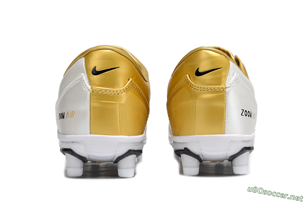 Unisex Nike Air Zoom Total 90 III FG Football Boots - White/Black/Gold 5