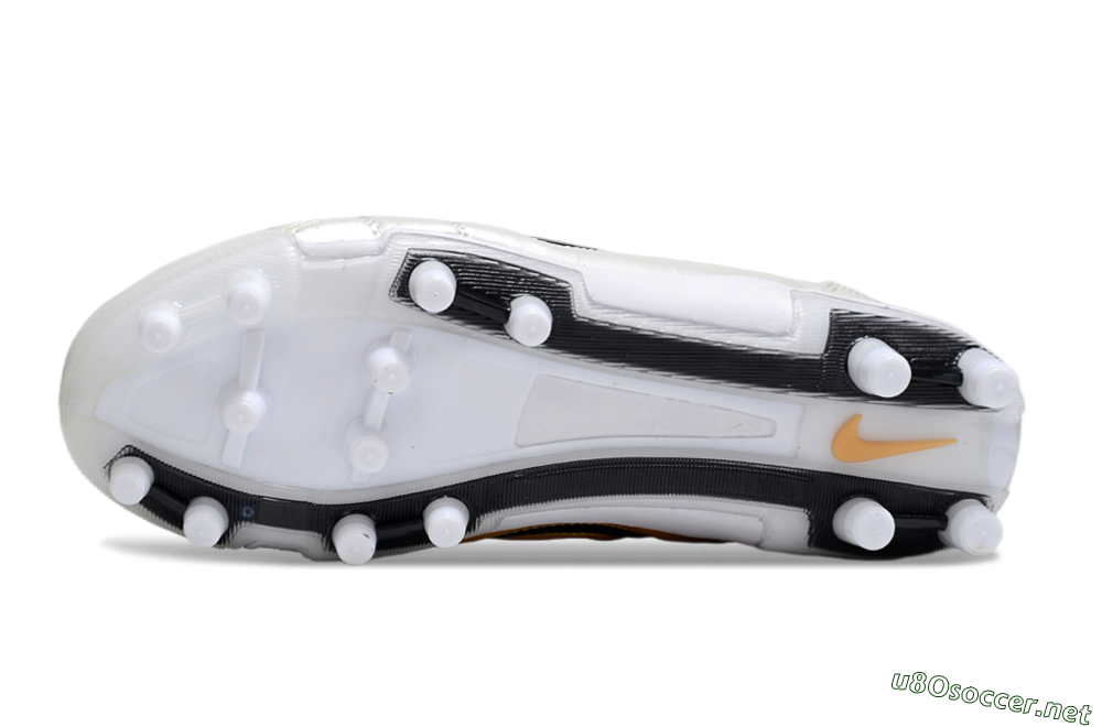 Unisex Nike Air Zoom Total 90 III FG Football Boots - White/Black/Gold 6