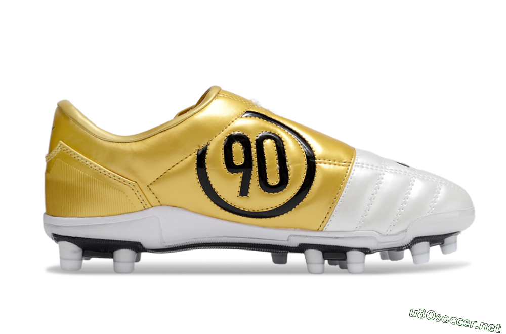 Unisex Nike Air Zoom Total 90 III FG Football Boots - White/Black/Gold 7
