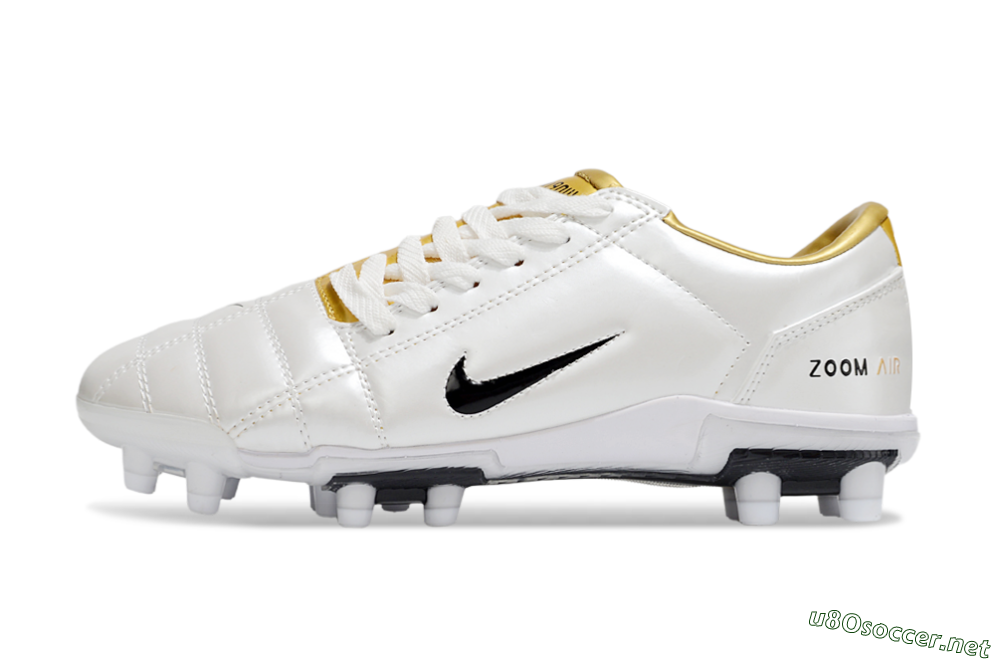 Unisex Nike Air Zoom Total 90 III FG Football Boots - White/Black/Gold 0