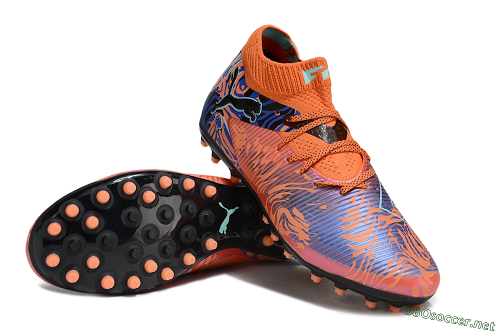 Men's Puma Future 8 Ultimate MG Football Boots - Orange/Pink/Blue 3