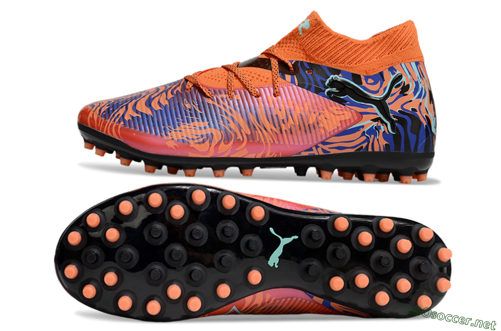 Men's Puma Future 8 Ultimate MG Football Boots - Orange/Pink/Blue 1
