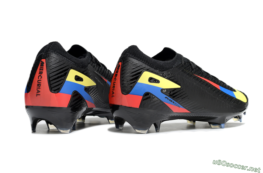 Unisex Nike Air Zoom Mercurial Vapor 16 Elite FG Football Boots - Black/Yellow/Blue/Red 6