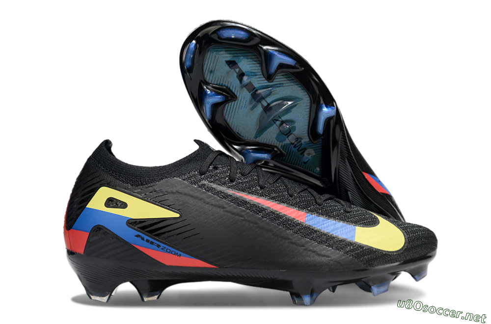 Unisex Nike Air Zoom Mercurial Vapor 16 Elite FG Football Boots - Black/Yellow/Blue/Red 2