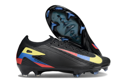 Unisex Nike Air Zoom Mercurial Vapor 16 Elite FG Football Boots - Black/Yellow/Blue/Red