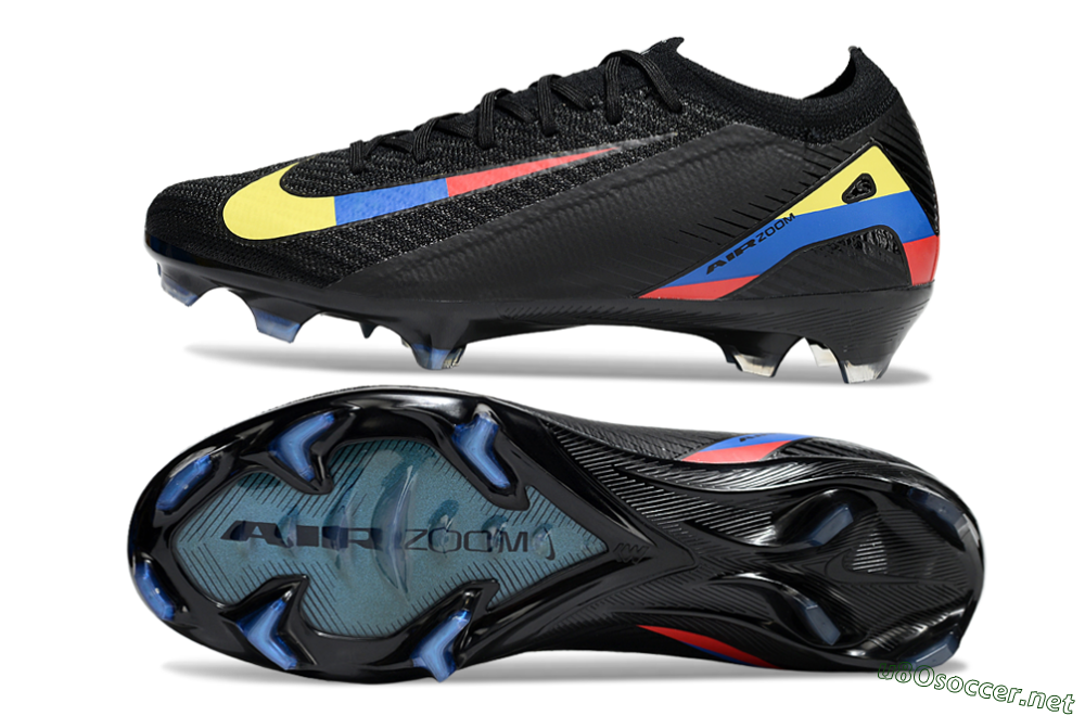 Unisex Nike Air Zoom Mercurial Vapor 16 Elite FG Football Boots - Black/Yellow/Blue/Red 1