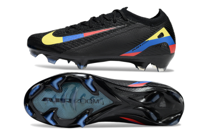 Unisex Nike Air Zoom Mercurial Vapor 16 Elite FG Football Boots - Black/Yellow/Blue/Red