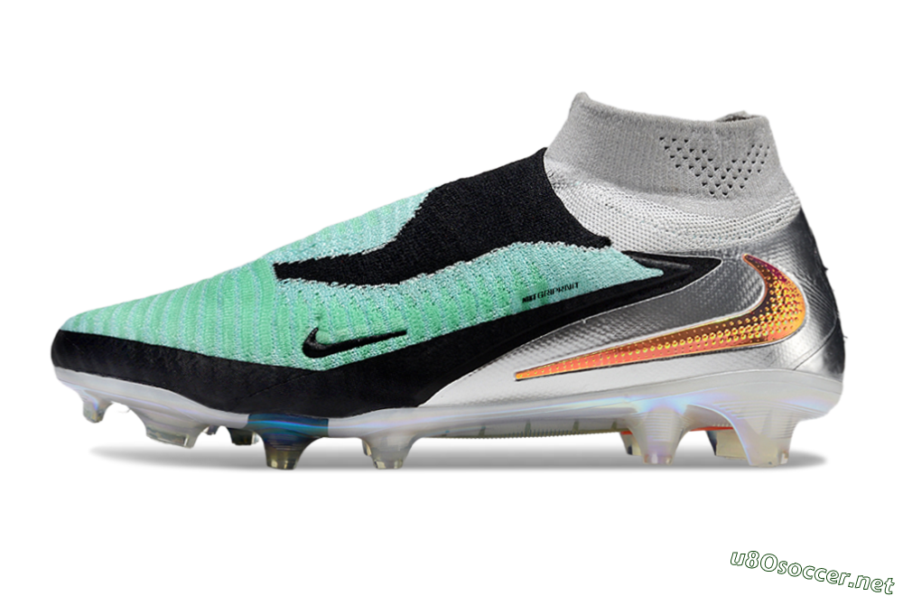 Unisex Nike Phantom 6 Elite High FG Football Boots - Jade/Black/Silver/Gold 0