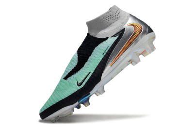 Unisex Nike Phantom 6 Elite High FG Football Boots - Jade/Black/Silver/Gold