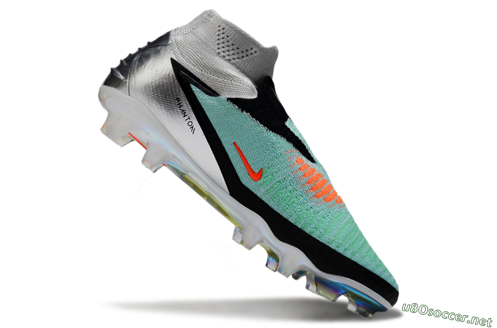 Unisex Nike Phantom 6 Elite High FG Football Boots - Jade/Black/Silver/Gold 4