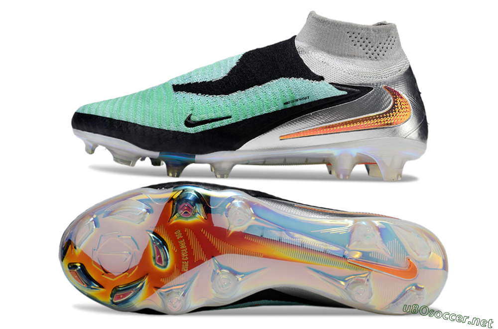 Unisex Nike Phantom 6 Elite High FG Football Boots - Jade/Black/Silver/Gold 1