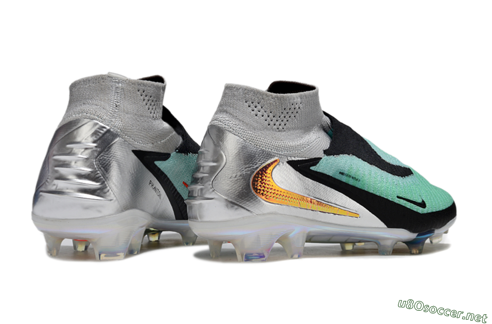 Unisex Nike Phantom 6 Elite High FG Football Boots - Jade/Black/Silver/Gold 6