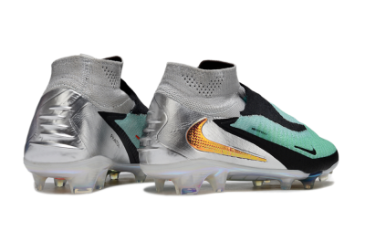 Unisex Nike Phantom 6 Elite High FG Football Boots - Jade/Black/Silver/Gold
