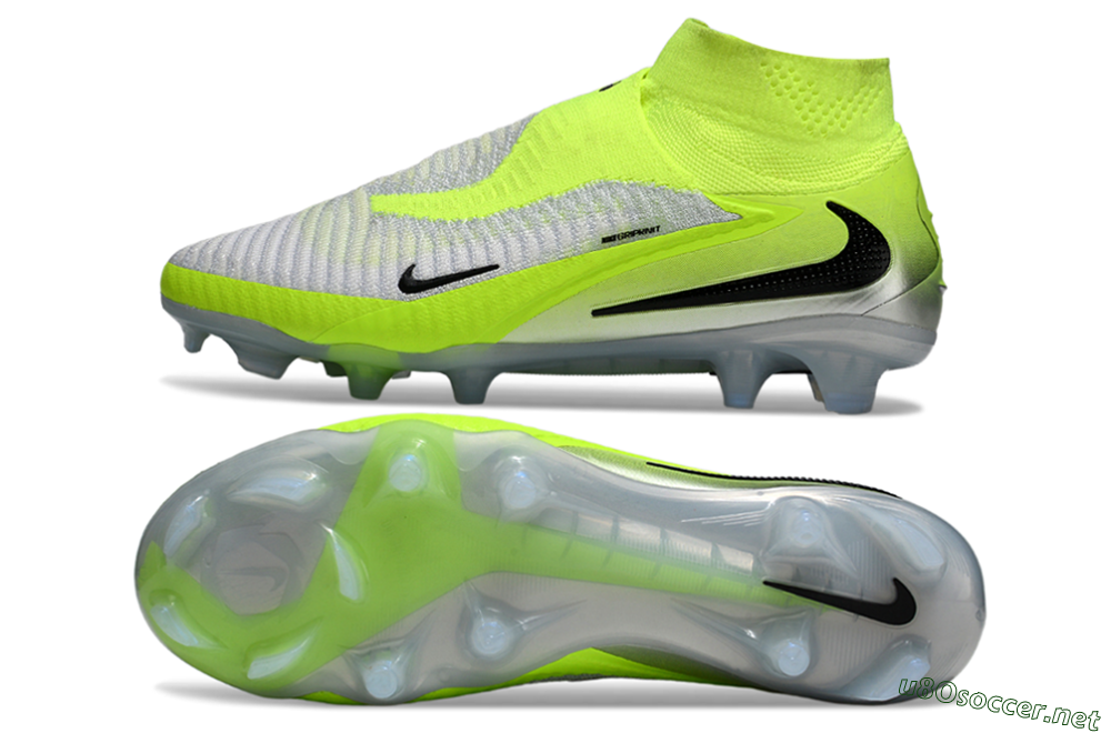 Unisex Nike Phantom 6 Elite High FG Football Boots - Yellow/Black/Silver 1