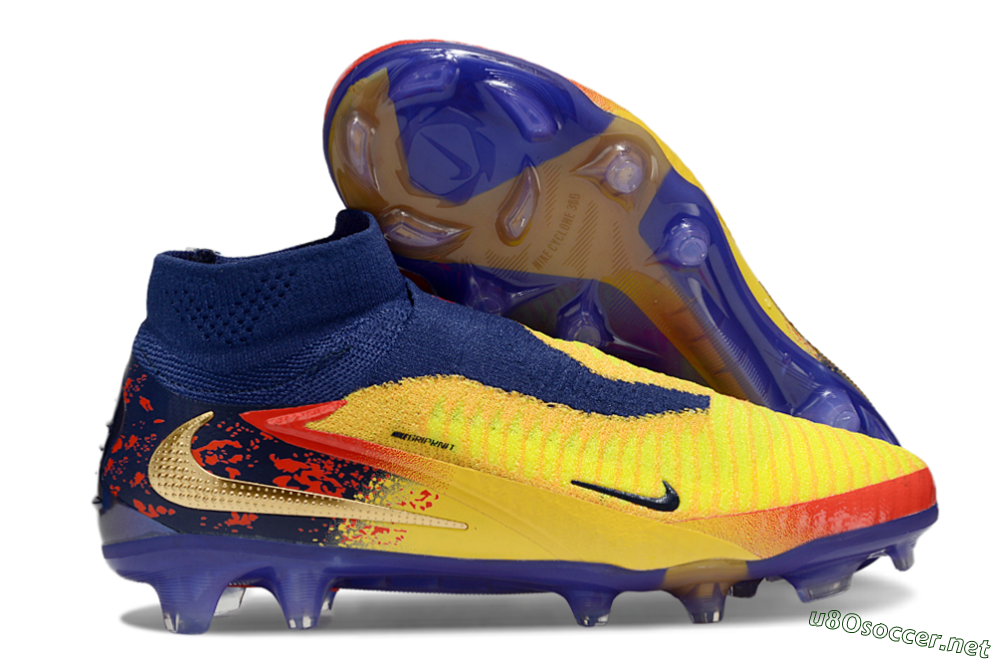 Unisex Nike Phantom 6 Elite High FG Football Boots - Yellow/Red/Blue/Gold 2