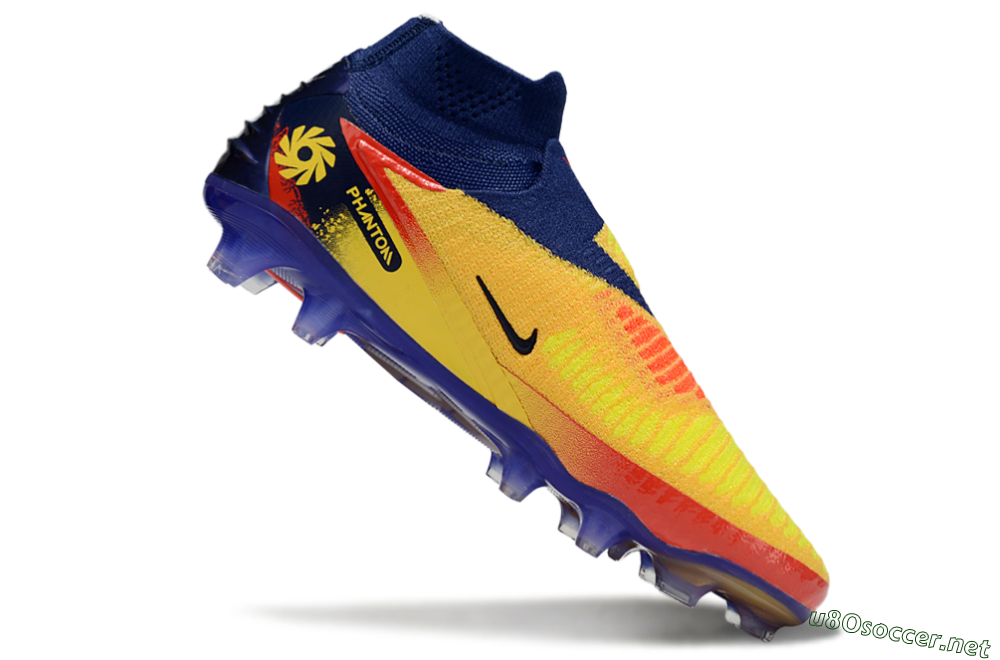 Unisex Nike Phantom 6 Elite High FG Football Boots - Yellow/Red/Blue/Gold 4