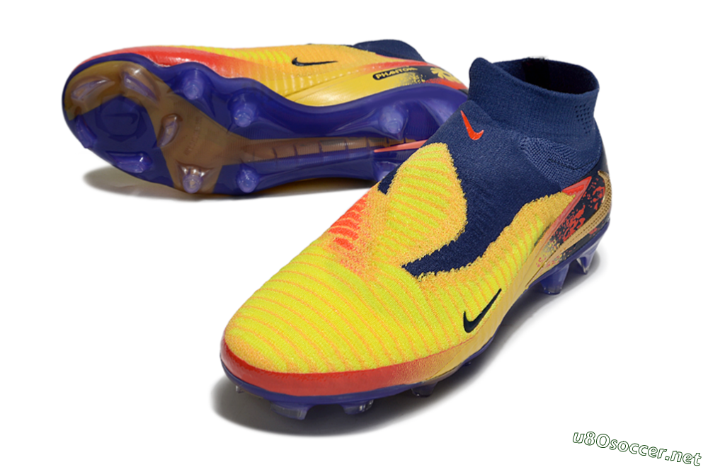 Unisex Nike Phantom 6 Elite High FG Football Boots - Yellow/Red/Blue/Gold 3