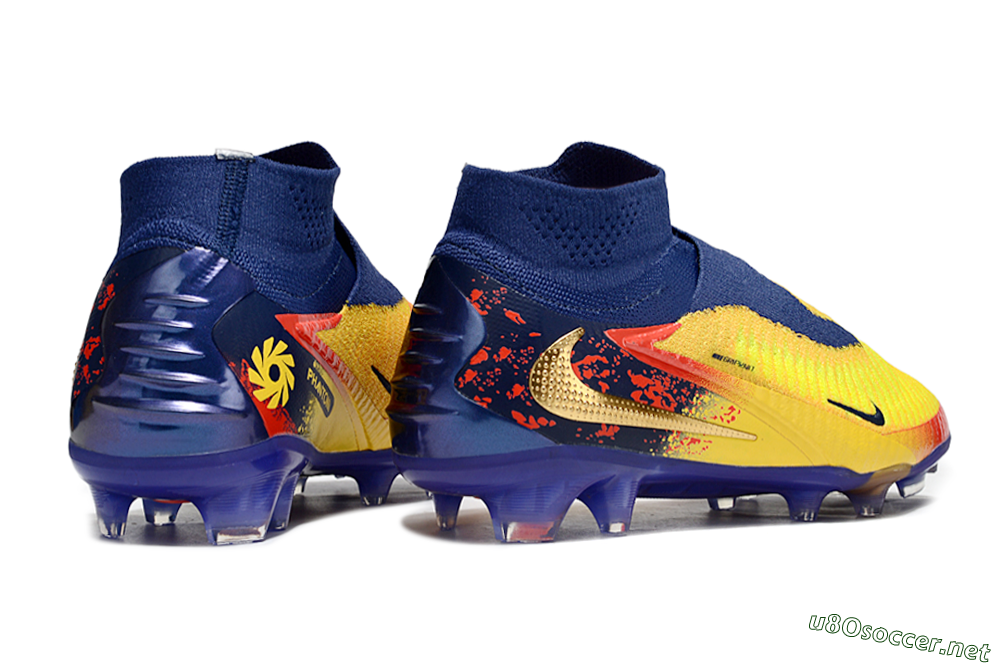 Unisex Nike Phantom 6 Elite High FG Football Boots - Yellow/Red/Blue/Gold 6