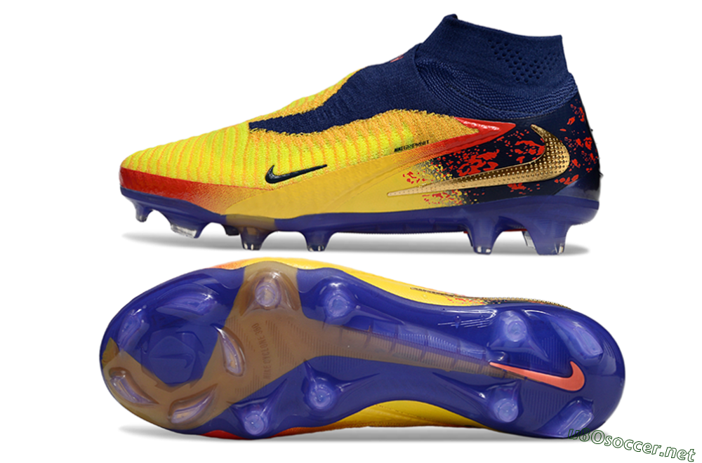 Unisex Nike Phantom 6 Elite High FG Football Boots - Yellow/Red/Blue/Gold 1