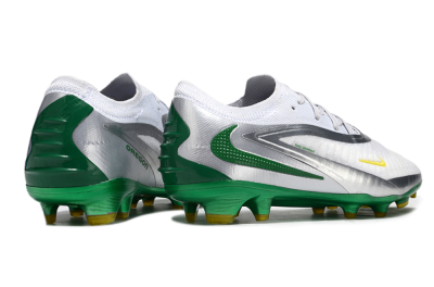 Men's Nike Phantom 6 Elite Low FG Football Boots - White/Silver/Green