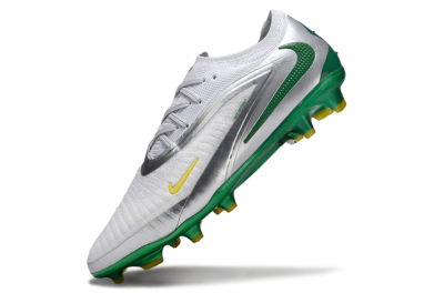 Men's Nike Phantom 6 Elite Low FG Football Boots - White/Silver/Green