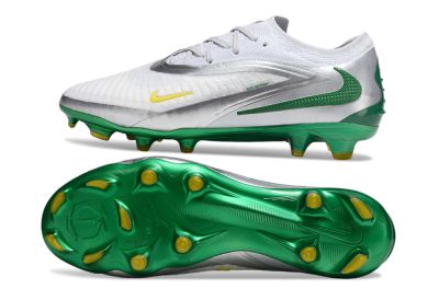 Men's Nike Phantom 6 Elite Low FG Football Boots - White/Silver/Green