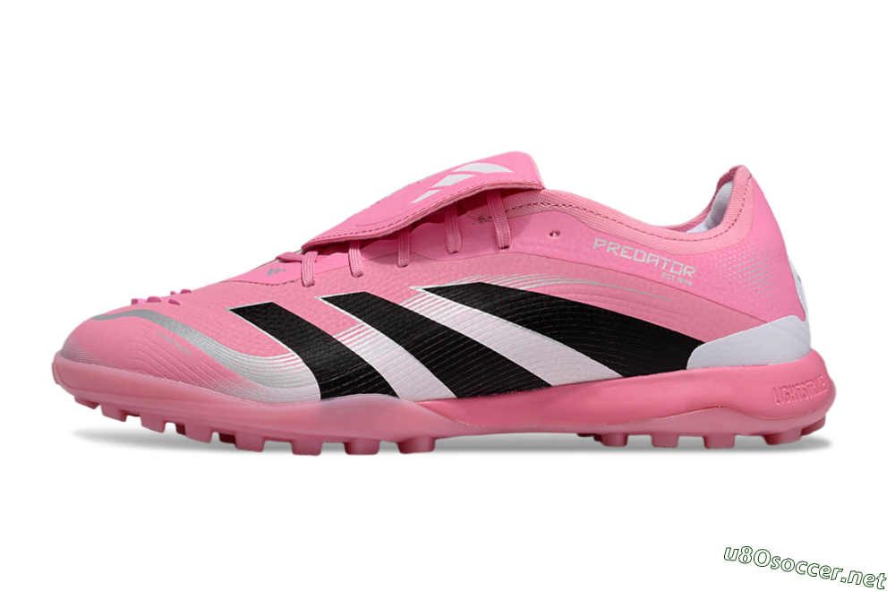 Men's Adidas Predator 25 Elite Foldover Tongue TF Football Shoes - Pink/Silver/Black 0