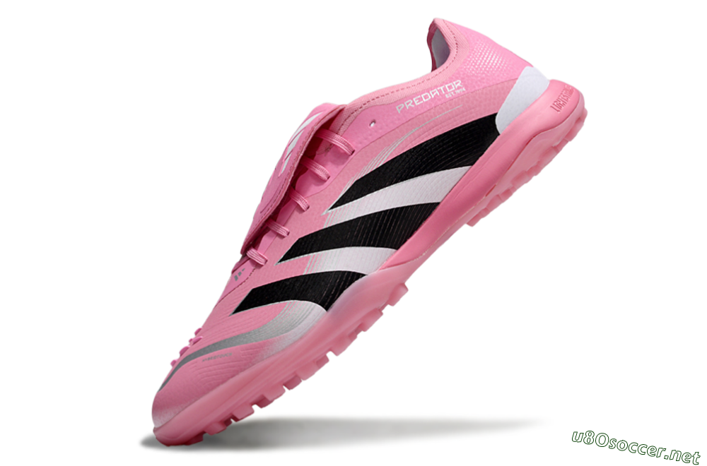 Men's Adidas Predator 25 Elite Foldover Tongue TF Football Shoes - Pink/Silver/Black 5