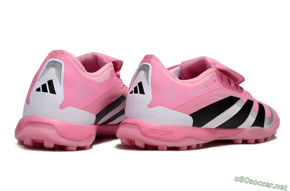 Men's Adidas Predator 25 Elite Foldover Tongue TF Football Shoes - Pink/Silver/Black 6