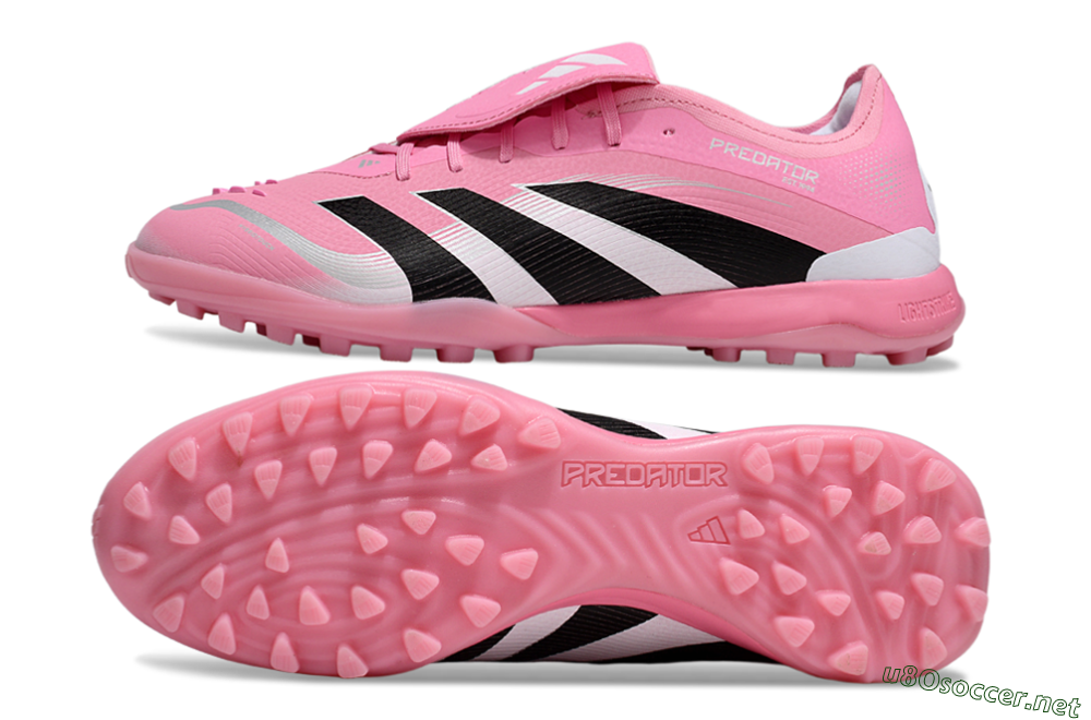 Men's Adidas Predator 25 Elite Foldover Tongue TF Football Shoes - Pink/Silver/Black 1