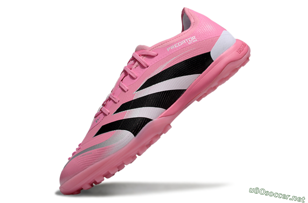 Men's Adidas Predator 25 Elite TF Football Shoes - Pink/Silver/Black 4