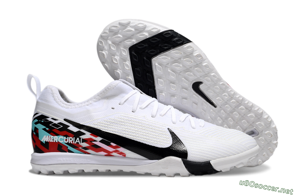 Unisex Nike Air Zoom Mercurial Vapor 16 Pro TF Football Shoes - White/Black/Red 2