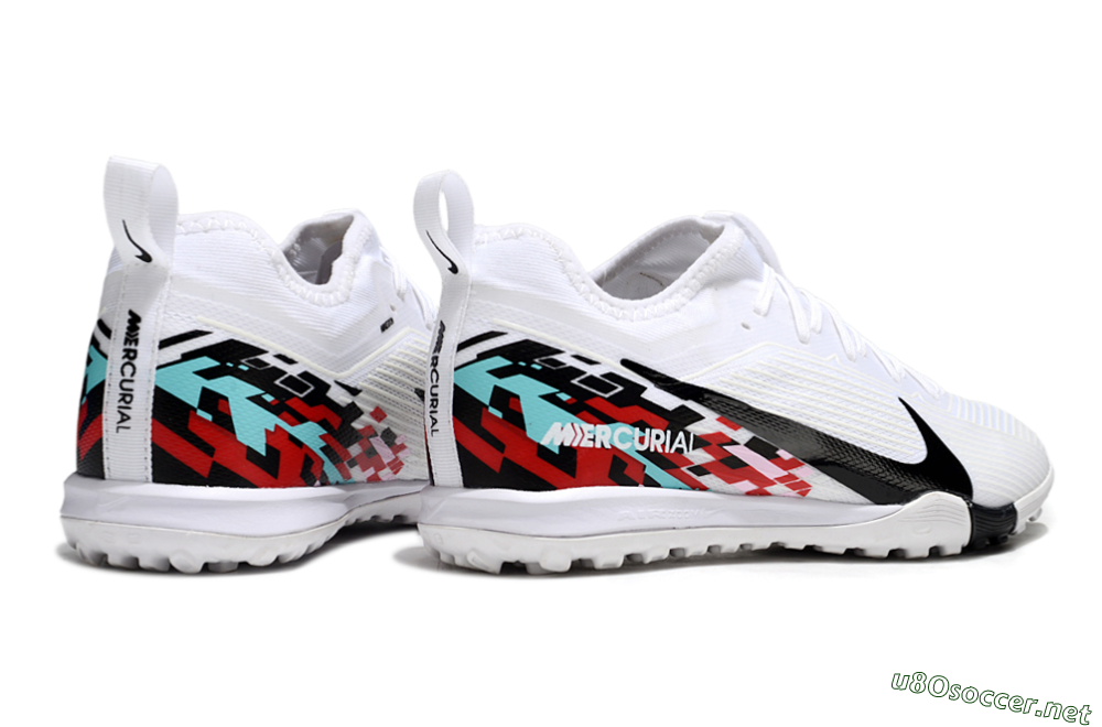 Unisex Nike Air Zoom Mercurial Vapor 16 Pro TF Football Shoes - White/Black/Red 6