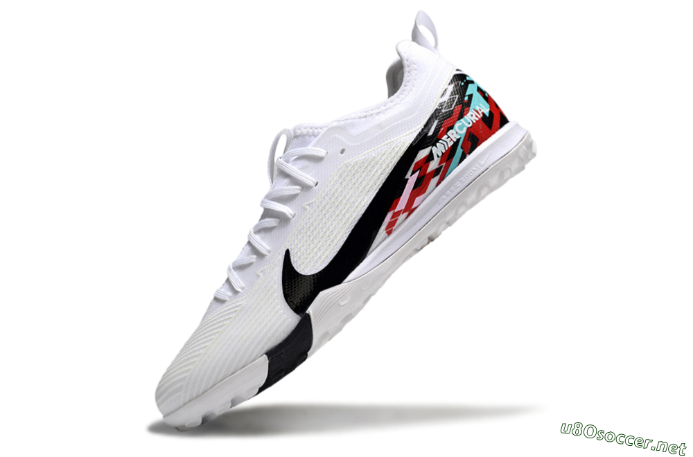 Unisex Nike Air Zoom Mercurial Vapor 16 Pro TF Football Shoes - White/Black/Red 5