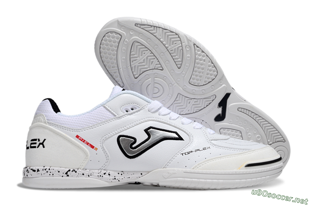 Men's Joma Top Flex IC Football Shoes - White/Silver/Black 2